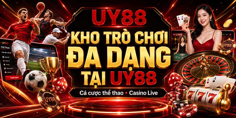 Kho trò chơi đa dạng tại UY88 gồm cá cược thể thao và casino live
